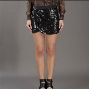 Haute Hippie Sequin Mini Skirt 100% Silk